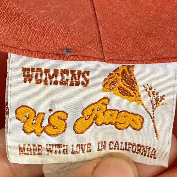 Vintage  Rust Orange Women's Top w/ tie bow - Picture 5 of 6